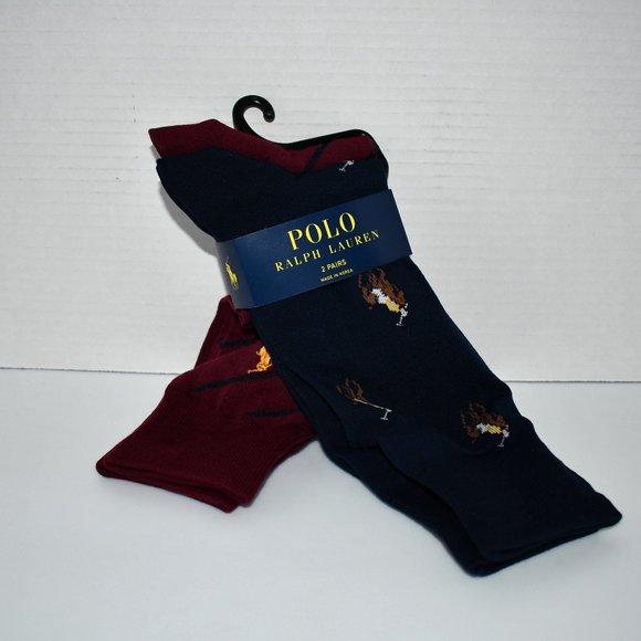 Polo Ralph Lauren Other - Polo Ralph Lauren Dress Socks 2-Pack in Navy/Burgundy Multi #888823PKNWT